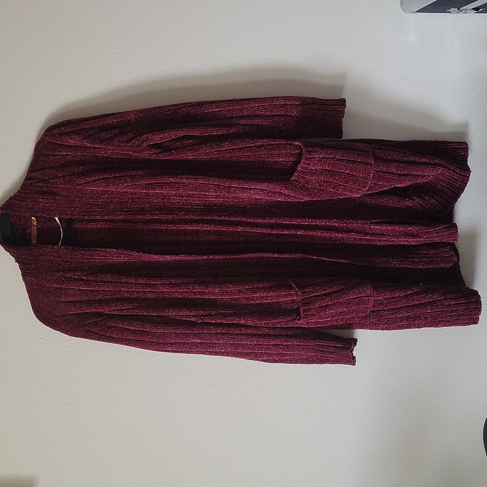 Belldini Burgundy Chenille Cardigan
